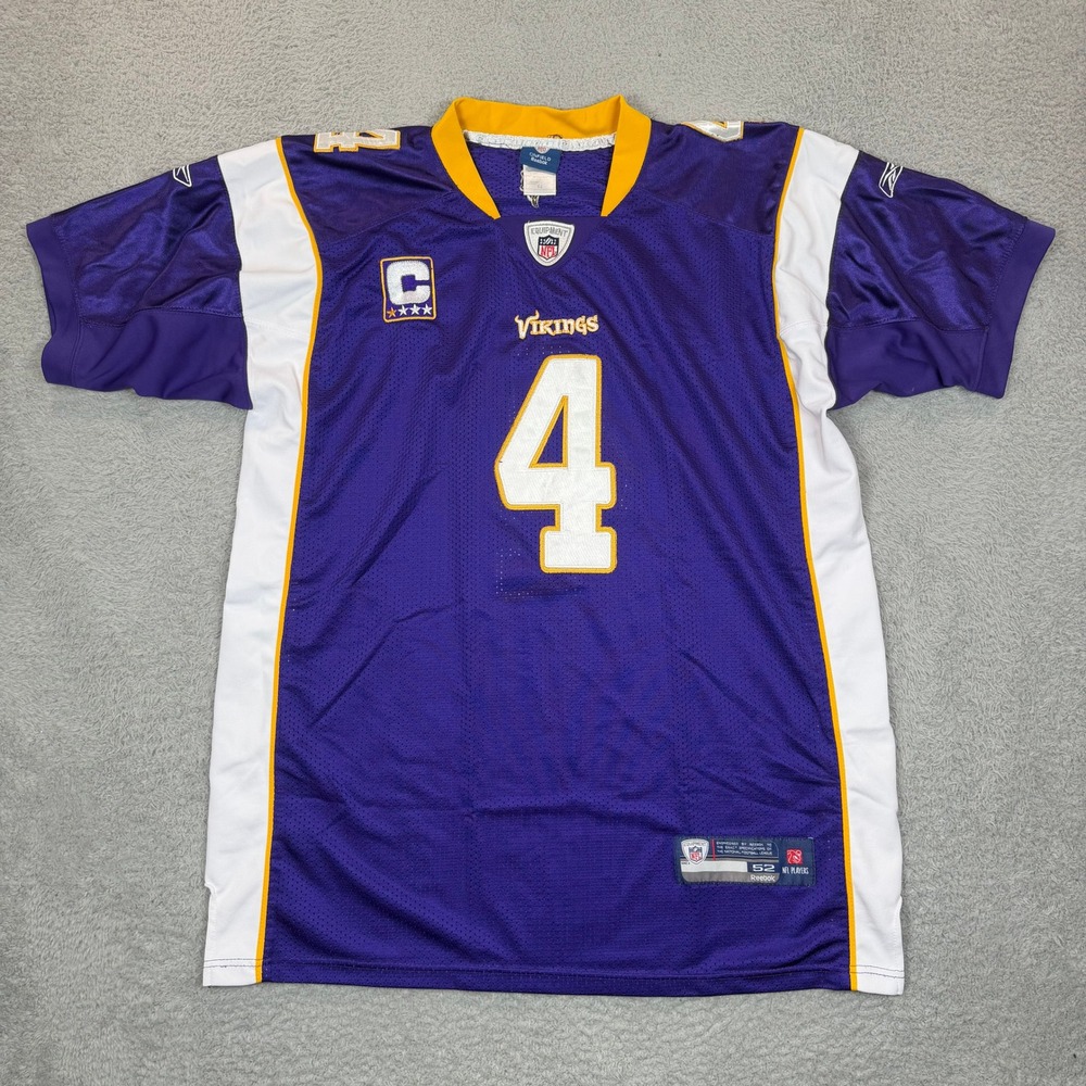 Vintage Mens Reebok Minnesota Vikings Favre 4 Authentic Onfield Jersey Purple 52